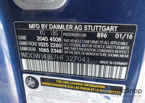 2017 Mercedes-Benz C 300 from USA, damaged, VIN WDDWJ4JB7HF327041